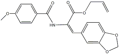 allyl 3-(1,3-benzodioxol-5-yl)-2-[(4-methoxybenzoyl)amino]acrylate 结构式