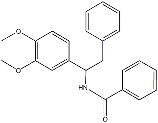 N-[1-(3,4-dimethoxyphenyl)-2-phenylethyl]benzamide 化学構造式