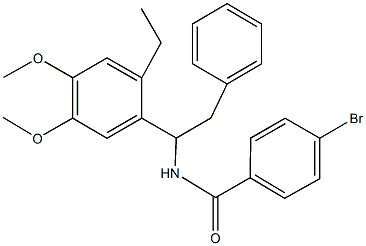 4-bromo-N-[1-(2-ethyl-4,5-dimethoxyphenyl)-2-phenylethyl]benzamide Struktur