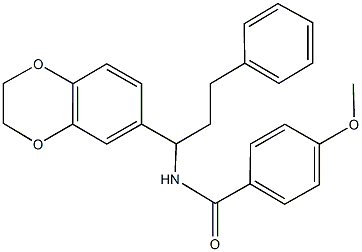 N-[1-(2,3-dihydro-1,4-benzodioxin-6-yl)-3-phenylpropyl]-4-methoxybenzamide Structure