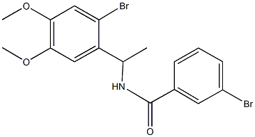 3-bromo-N-[1-(2-bromo-4,5-dimethoxyphenyl)ethyl]benzamide Structure