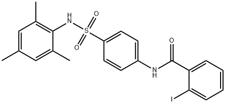 2-iodo-N-{4-[(mesitylamino)sulfonyl]phenyl}benzamide,445408-90-2,结构式