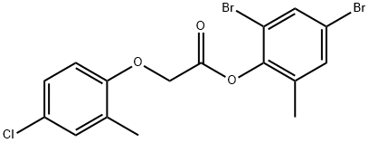 2,4-dibromo-6-methylphenyl (4-chloro-2-methylphenoxy)acetate 化学構造式