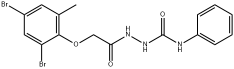 2-[(2,4-dibromo-6-methylphenoxy)acetyl]-N-phenylhydrazinecarboxamide,445409-03-0,结构式