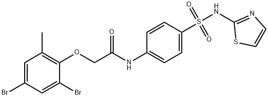 2-(2,4-dibromo-6-methylphenoxy)-N-{4-[(1,3-thiazol-2-ylamino)sulfonyl]phenyl}acetamide Structure