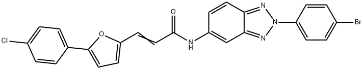 N-[2-(4-bromophenyl)-2H-1,2,3-benzotriazol-5-yl]-3-[5-(4-chlorophenyl)-2-furyl]acrylamide Struktur