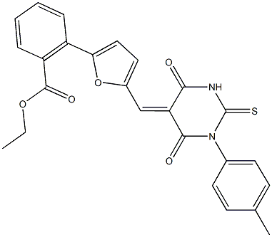ethyl 2-{5-[(1-(4-methylphenyl)-4,6-dioxo-2-thioxotetrahydro-5(2H)-pyrimidinylidene)methyl]-2-furyl}benzoate|