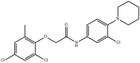 N-[3-chloro-4-(1-piperidinyl)phenyl]-2-(2,4-dichloro-6-methylphenoxy)acetamide Struktur