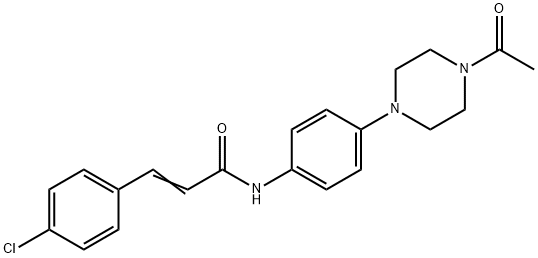 N-[4-(4-acetyl-1-piperazinyl)phenyl]-3-(4-chlorophenyl)acrylamide 化学構造式