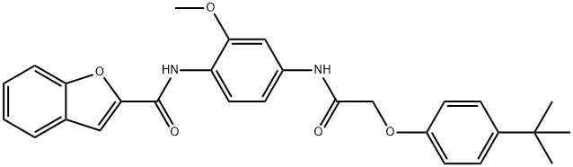 N-(4-{[(4-tert-butylphenoxy)acetyl]amino}-2-methoxyphenyl)-1-benzofuran-2-carboxamide Structure