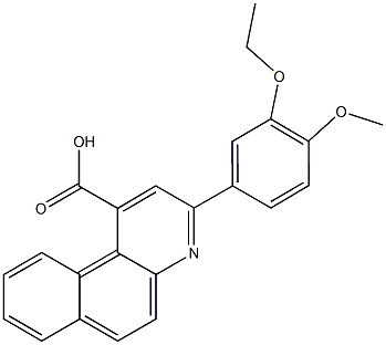 3-(3-ethoxy-4-methoxyphenyl)benzo[f]quinoline-1-carboxylic acid Structure