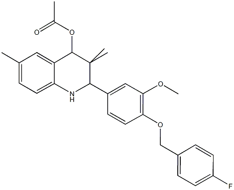 2-{4-[(4-fluorobenzyl)oxy]-3-methoxyphenyl}-3,3,6-trimethyl-1,2,3,4-tetrahydro-4-quinolinyl acetate Structure