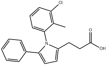 3-[1-(3-chloro-2-methylphenyl)-5-phenyl-1H-pyrrol-2-yl]propanoic acid,445410-72-0,结构式
