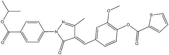 4-({1-[4-(isopropoxycarbonyl)phenyl]-3-methyl-5-oxo-1,5-dihydro-4H-pyrazol-4-ylidene}methyl)-2-methoxyphenyl 2-thiophenecarboxylate,445410-78-6,结构式