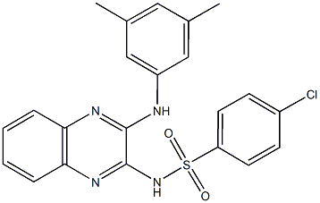 4-chloro-N-[3-(3,5-dimethylanilino)-2-quinoxalinyl]benzenesulfonamide 化学構造式