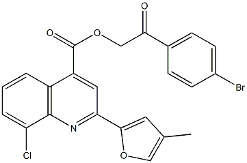 445411-34-7 2-(4-bromophenyl)-2-oxoethyl 8-chloro-2-(4-methyl-2-furyl)-4-quinolinecarboxylate