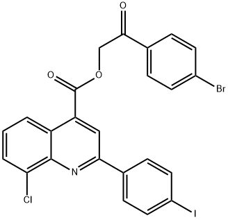 2-(4-bromophenyl)-2-oxoethyl 8-chloro-2-(4-iodophenyl)-4-quinolinecarboxylate Structure