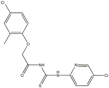 N-[(4-chloro-2-methylphenoxy)acetyl]-N'-(5-chloro-2-pyridinyl)thiourea 化学構造式