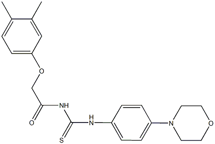 N-[(3,4-dimethylphenoxy)acetyl]-N'-[4-(4-morpholinyl)phenyl]thiourea 结构式