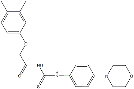 N-[(3,4-dimethylphenoxy)acetyl]-N'-[4-(4-morpholinyl)phenyl]thiourea 化学構造式