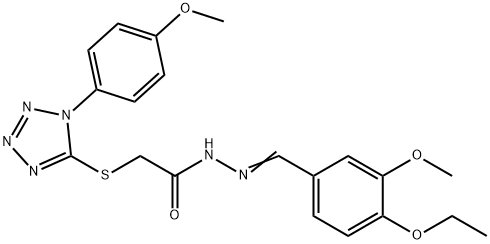 N'-(4-ethoxy-3-methoxybenzylidene)-2-{[1-(4-methoxyphenyl)-1H-tetraazol-5-yl]sulfanyl}acetohydrazide Struktur