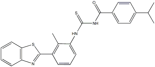 N-[3-(1,3-benzothiazol-2-yl)-2-methylphenyl]-N'-(4-isopropylbenzoyl)thiourea Struktur