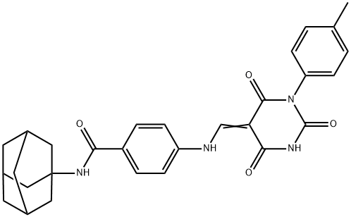 N-(1-adamantyl)-4-{[(4-hydroxy-1-(4-methylphenyl)-2,6-dioxo-1,6-dihydro-5(2H)-pyrimidinylidene)methyl]amino}benzamide Structure