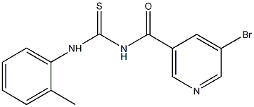 N-[(5-bromo-3-pyridinyl)carbonyl]-N'-(2-methylphenyl)thiourea Structure