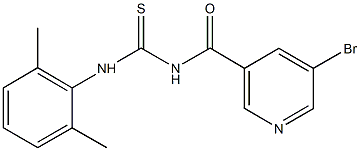 N-[(5-bromo-3-pyridinyl)carbonyl]-N'-(2,6-dimethylphenyl)thiourea 化学構造式