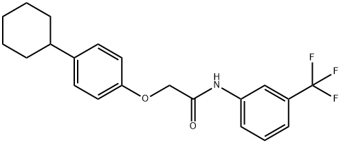 2-(4-cyclohexylphenoxy)-N-[3-(trifluoromethyl)phenyl]acetamide 化学構造式