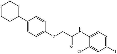 N-(2-chloro-4-iodophenyl)-2-(4-cyclohexylphenoxy)acetamide 化学構造式