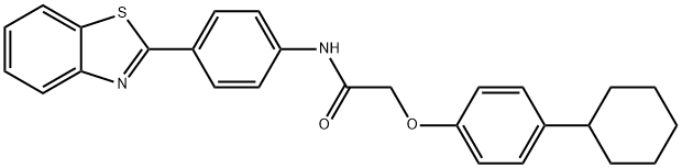 N-[4-(1,3-benzothiazol-2-yl)phenyl]-2-(4-cyclohexylphenoxy)acetamide,445413-94-5,结构式