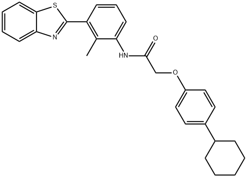 N-[3-(1,3-benzothiazol-2-yl)-2-methylphenyl]-2-(4-cyclohexylphenoxy)acetamide Structure