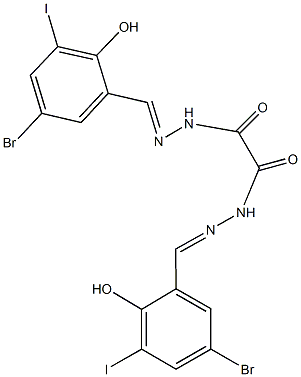 N'~1~,N'~2~-bis(5-bromo-2-hydroxy-3-iodobenzylidene)ethanedihydrazide Struktur