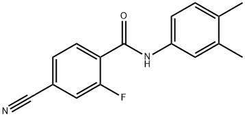 4-cyano-N-(3,4-dimethylphenyl)-2-fluorobenzamide 化学構造式