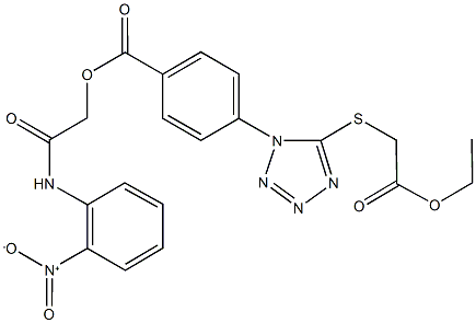 2-{2-nitroanilino}-2-oxoethyl 4-{5-[(2-ethoxy-2-oxoethyl)sulfanyl]-1H-tetraazol-1-yl}benzoate Structure