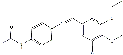 N-{4-[(3-chloro-5-ethoxy-4-methoxybenzylidene)amino]phenyl}acetamide Struktur
