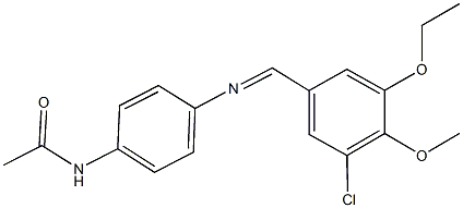 N-{4-[(3-chloro-5-ethoxy-4-methoxybenzylidene)amino]phenyl}acetamide Structure