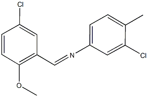 N-(5-chloro-2-methoxybenzylidene)-N-(3-chloro-4-methylphenyl)amine Structure