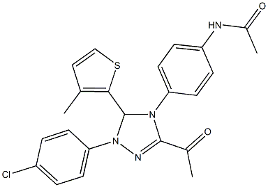 N-{4-[3-acetyl-1-(4-chlorophenyl)-5-(3-methyl-2-thienyl)-1,5-dihydro-4H-1,2,4-triazol-4-yl]phenyl}acetamide Struktur