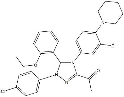 445414-54-0 1-[1-(4-chlorophenyl)-4-[3-chloro-4-(1-piperidinyl)phenyl]-5-(2-ethoxyphenyl)-4,5-dihydro-1H-1,2,4-triazol-3-yl]ethanone