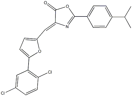 4-{[5-(2,5-dichlorophenyl)-2-furyl]methylene}-2-(4-isopropylphenyl)-1,3-oxazol-5(4H)-one Structure