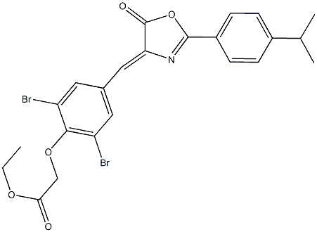 ethyl {2,6-dibromo-4-[(2-(4-isopropylphenyl)-5-oxo-1,3-oxazol-4(5H)-ylidene)methyl]phenoxy}acetate|