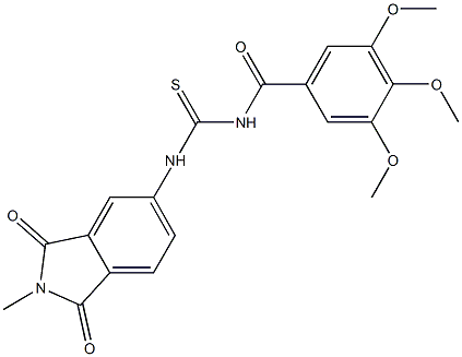 N-(2-methyl-1,3-dioxo-2,3-dihydro-1H-isoindol-5-yl)-N'-(3,4,5-trimethoxybenzoyl)thiourea Struktur