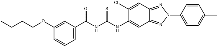 N-(3-butoxybenzoyl)-N'-[6-chloro-2-(4-methylphenyl)-2H-1,2,3-benzotriazol-5-yl]thiourea Structure