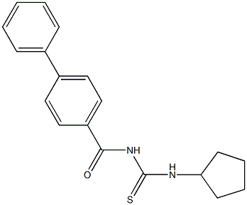 4-({[(cyclopentylamino)carbothioyl]amino}carbonyl)-1,1'-biphenyl 化学構造式