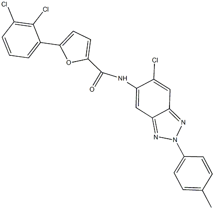 N-[6-chloro-2-(4-methylphenyl)-2H-1,2,3-benzotriazol-5-yl]-5-(2,3-dichlorophenyl)-2-furamide 结构式
