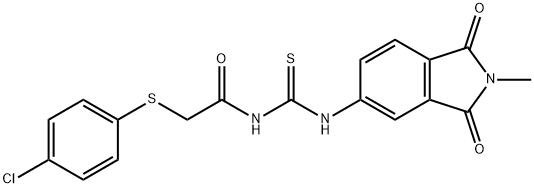 N-{[(4-chlorophenyl)sulfanyl]acetyl}-N'-(2-methyl-1,3-dioxo-2,3-dihydro-1H-isoindol-5-yl)thiourea Structure