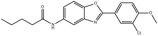 N-[2-(3-chloro-4-methoxyphenyl)-1,3-benzoxazol-5-yl]pentanamide 化学構造式
