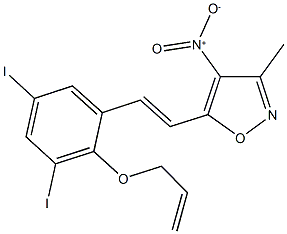 5-{2-[2-(allyloxy)-3,5-diiodophenyl]vinyl}-4-nitro-3-methylisoxazole Struktur